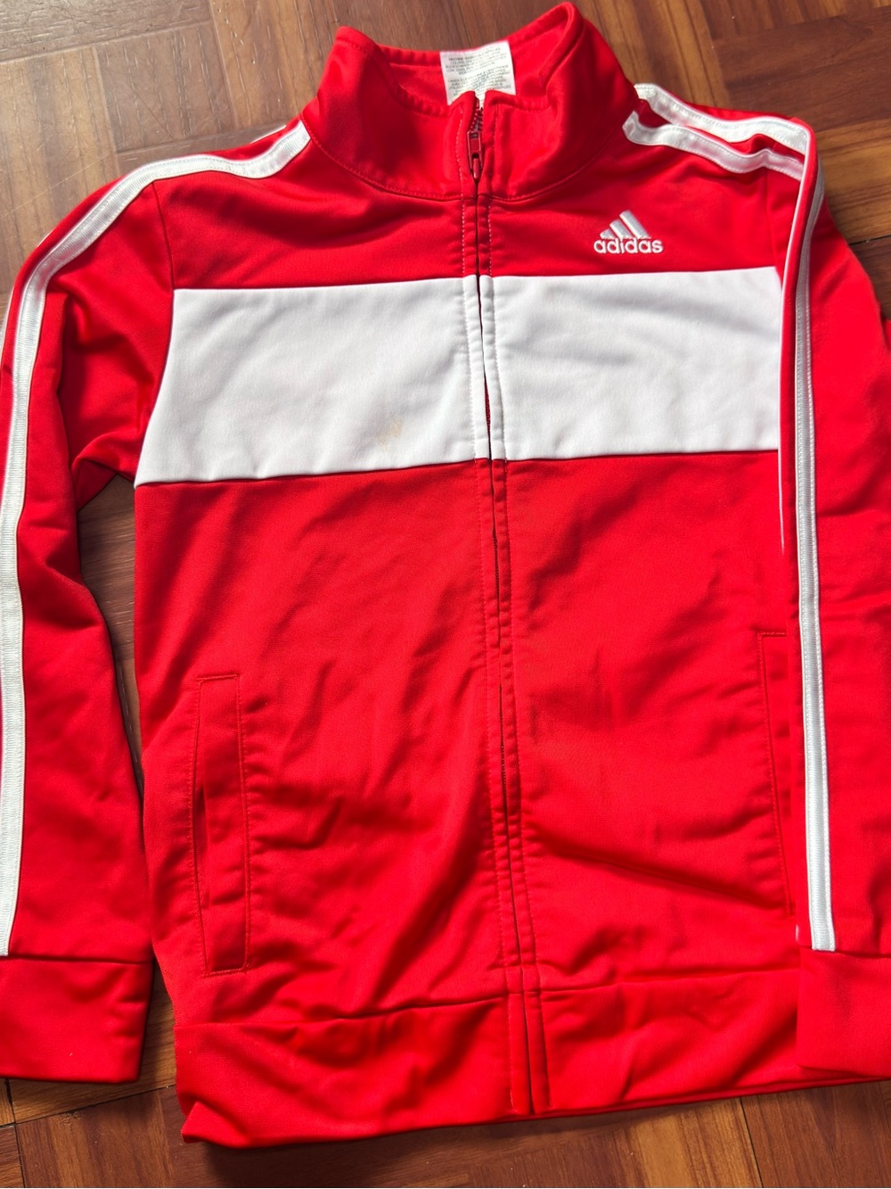 Adidas Kids Red Track Jacket Size 6 | Full Zip | Excellent Condition